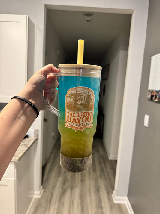 40oz PLASTIC TUMBLER, BOOT & STRAW!